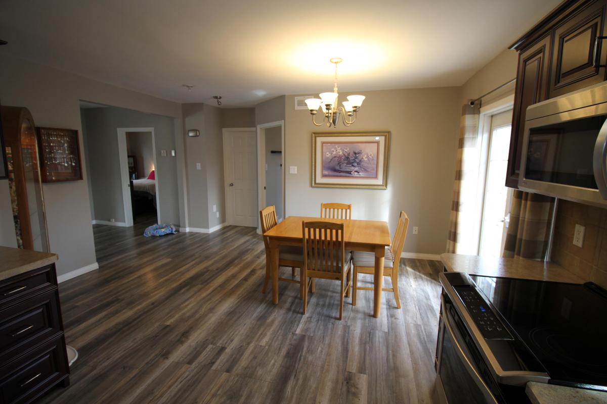 Well lit dining area